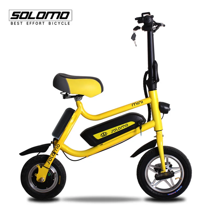 Горячая Распродажа Соломон лития электрический складной велосипеда 12-дюймовый 36 В первый выбор для вождения мини складной велосипед - Цвет: yellow 30km