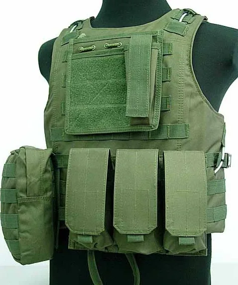 ROCOTACTICAL MOLLE тактический жилет военный боевой жилет страйкбол Пейнтбол VIRAS CS USMC MOLLE штурмовой жилет с тройной подсумок - Цвет: Army Green