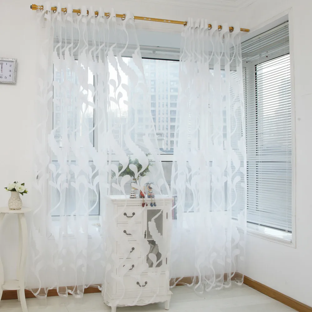 

Wheat Sheer Curtain Drape Panel Sheer Tulle Window Treatment Voile Drape Valance 1 Panel Fabric curtains for living room