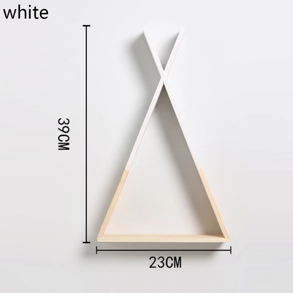 Creative Triangle Wall Frame Storage Rack House Shelf Display Rack Living Room Bedroom Children Room Decoration Crafts Hot Sale - Цвет: white