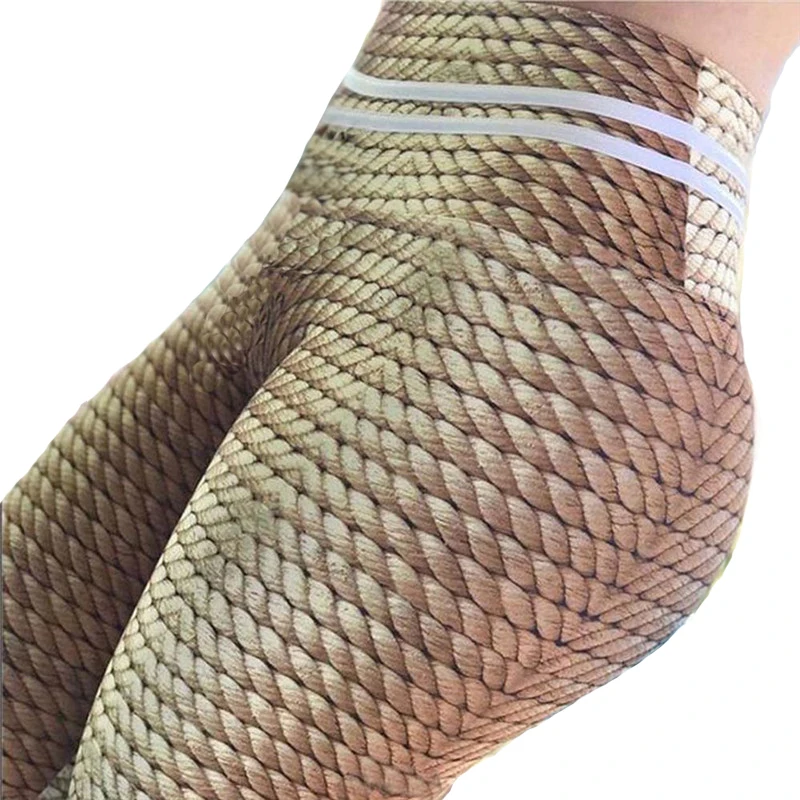 

New Plus Size High Waist Gold Hemp Rope Leggings Women Sportswear Fitness Clothing 2019 Athleisure Sexy Legging Activewear Pants