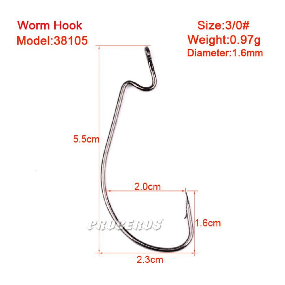 50 Pcs Fishing Soft Hooks For Worms Carbon Steel Fishing Hooks Handles Big Hooks for Legs Handles Barbed Hook for Soft Fishing