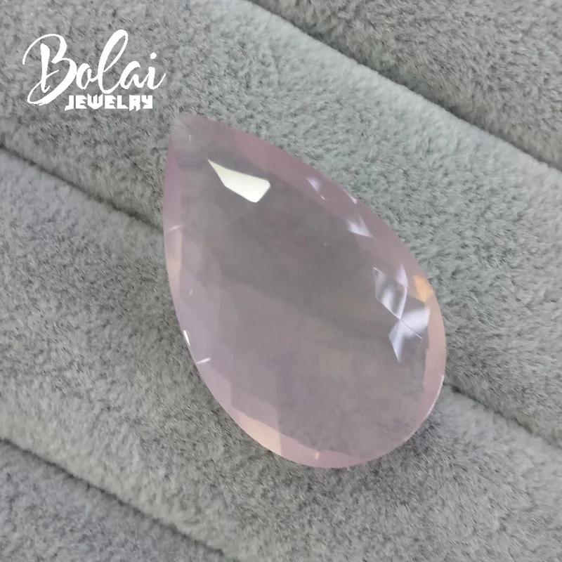 

Bolaijewelry,100% Natura stones rose quartz pear 24*39.51*10.16mm cut 55.8ct loose gemstone for jewelry
