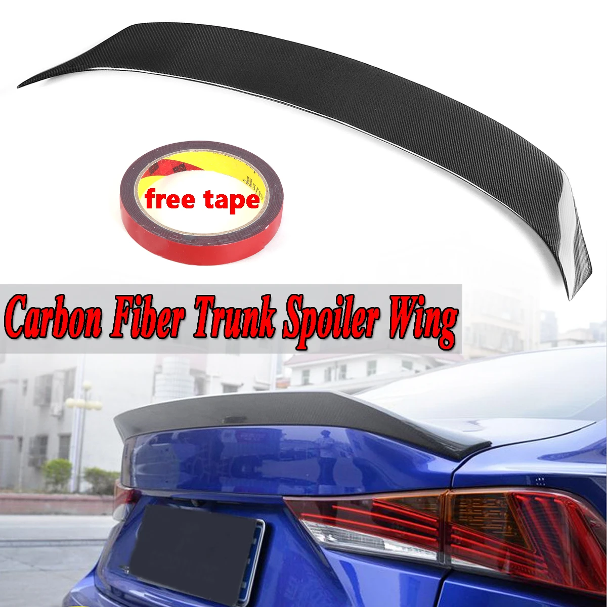 

Real Carbon Fiber Trunk Roof Spoiler Wing For Lexus IS200 IS250 IS350 IS300 AWD/IS200T All Models 2014-2018 Rear Wing Spoiler