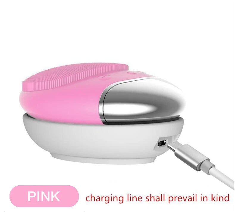 Электрическая кисть для очистки дица звуковая отрицательная ионная импортер массажер для лица водонепроницаемый беспроводной Индуктивный зарядный Глубокая очистка пор - Цвет: pink