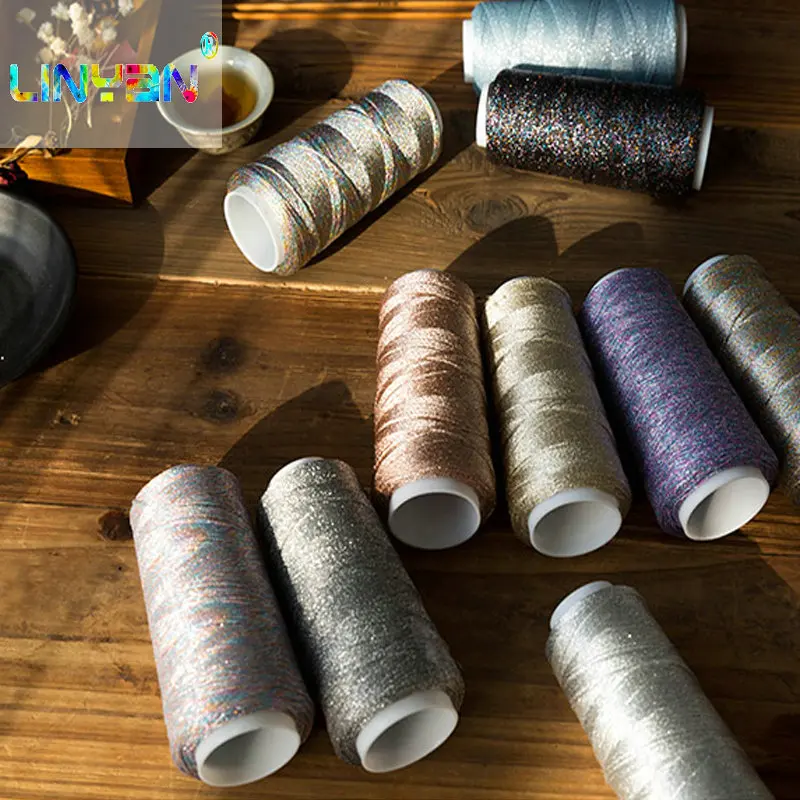 

2 pieces hand knitting Scarves scarf Clothes kit Fancy wiring metallized thread novelty fancy yarn iridescent crochet threat t4
