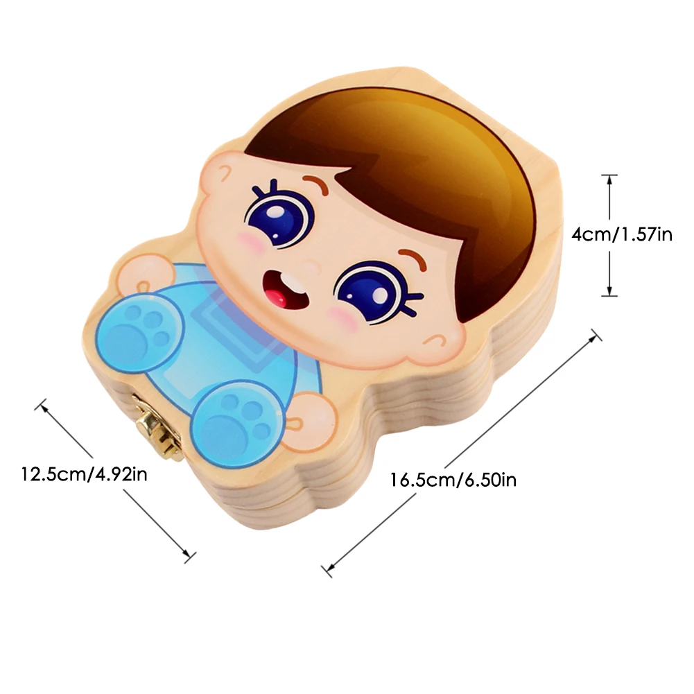 Детская зубная коробка для мальчиков и девочек зубная коробка на память деревянная коллекция магазин детские Лиственные зубы, Детские волосы и т. д. для записи роста ребенка