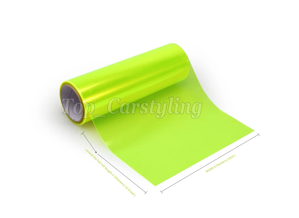 1 Roll fluorescent Headlight tint Vinyl rear With 3 Layers For car