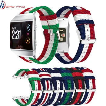 

Sport Nylon Straps for Fitbit Ionic Smart watch Bracelet Band Replacement Accessories wristband with Stainless Steel buckle