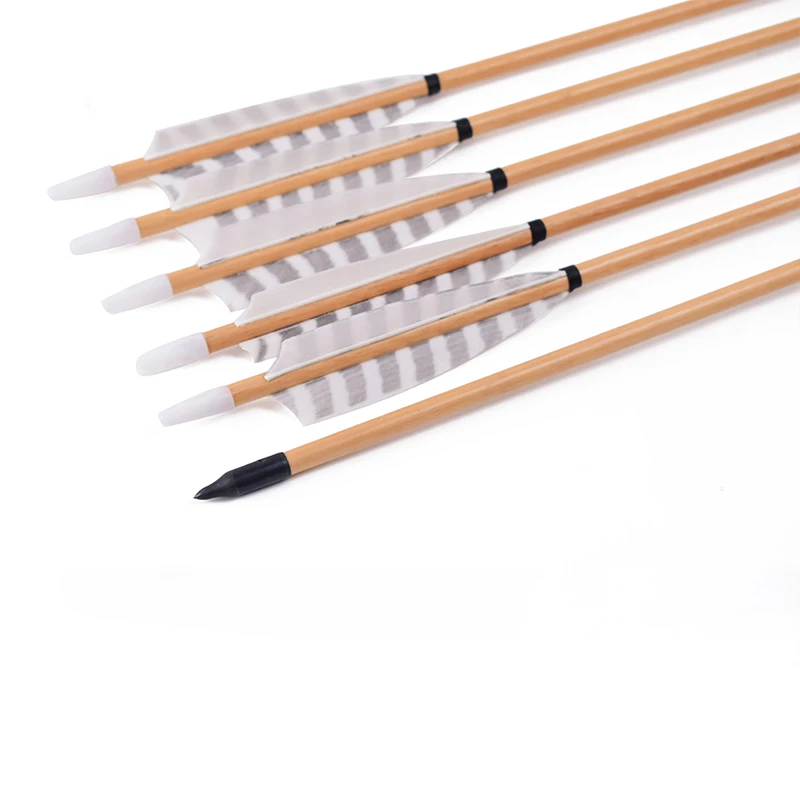 6-12-24pcs-31-5inch-Wooden-Arrow-20-70lbs-5in-White-Turkey-Feather-Outdoors-Hunting-Archery (3)