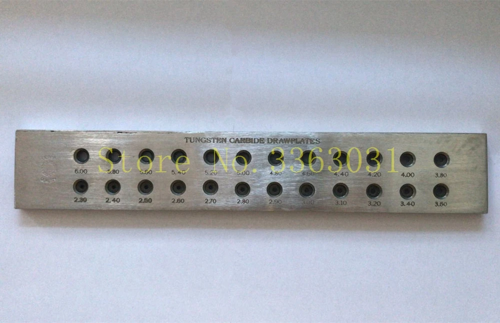2,3-6,0 мм круглый ювелирный вольфрамовый Карбид стальной Drawplate