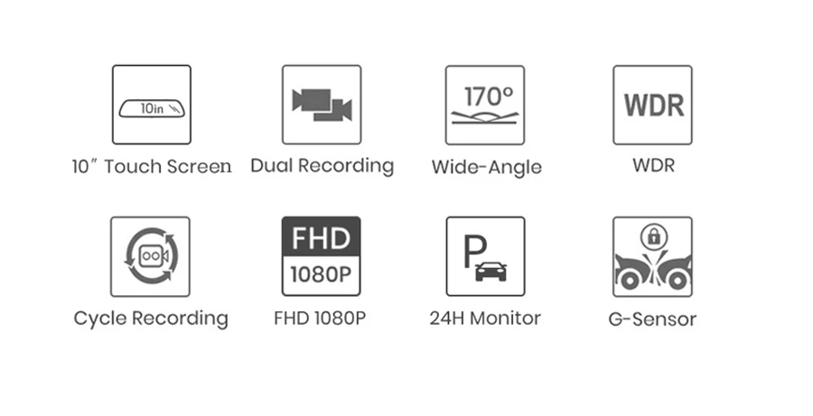 QUIDUX двойной объектив 1080P 9,66 "ips сенсорный экран Автомобильный видеорегистратор поток зеркало заднего вида Даш камера двойной объектив