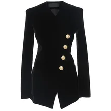 Новая женская одежда, полученный приталенный костюм, черный бархат, шикарный костюм, длинные и средней длины, женские пальто и куртки