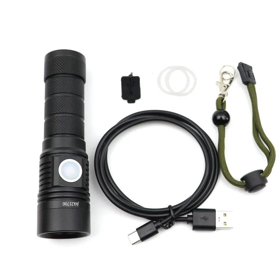 SST20 SST40 LED Перезаряжаемые Алюминий фонарик Тип C зарядка через usb 21700 Батарея свет