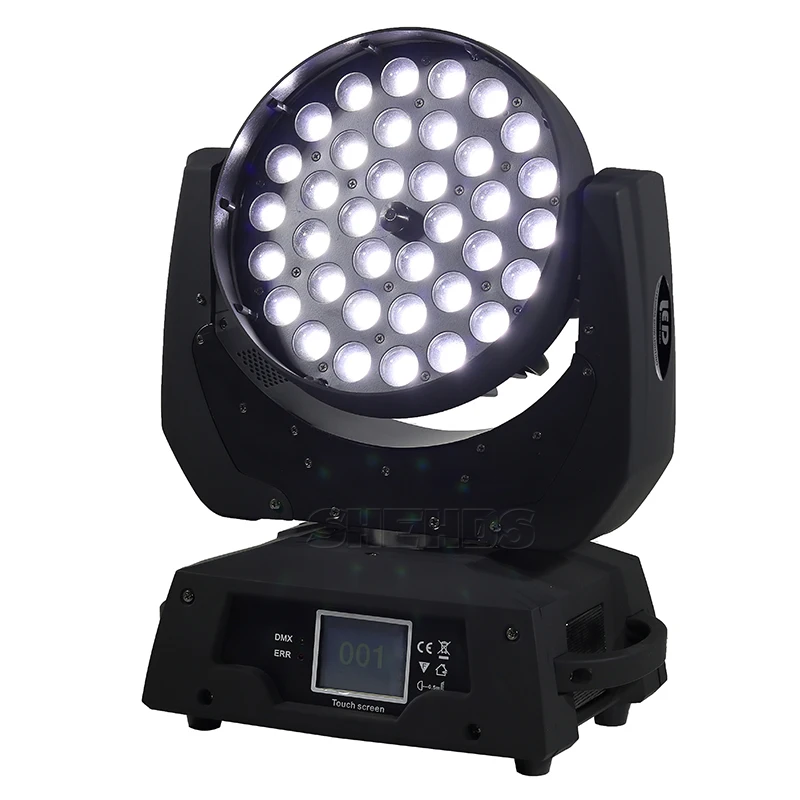 36x12w Dmx512 4n1 Led Zoom Moving Head Wash Luz Rgbw Led Moving Head Wash Luzes de Efeito de Som e Iluminação Profissional 25 High Quality light sensor outdoor lighting