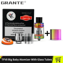 Grante TFV8 Big Baby Atomizer Drip Tip 810 mouthpiece With TFV8 Big Baby Glass Tube Tank Vape Coil Electronic Cigarettes Grante TFV8 Big Baby Atomizer Drip Tip 810 mouthpiece With TFV8 Big Baby Glass Tube Tank Vape Coil Electronic Cigarettes