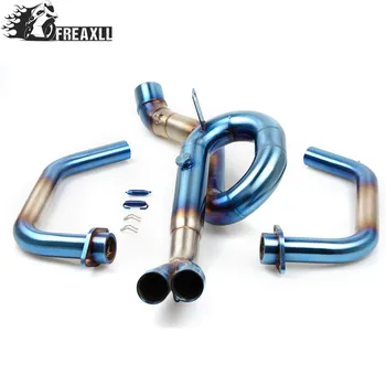 

High Quality Stainless Steel Motorcycle mid exhaust pipe middle exhaust pipe Exhaust middle for Yamaha R3 YZF-R3 YZFR3 2014-2016