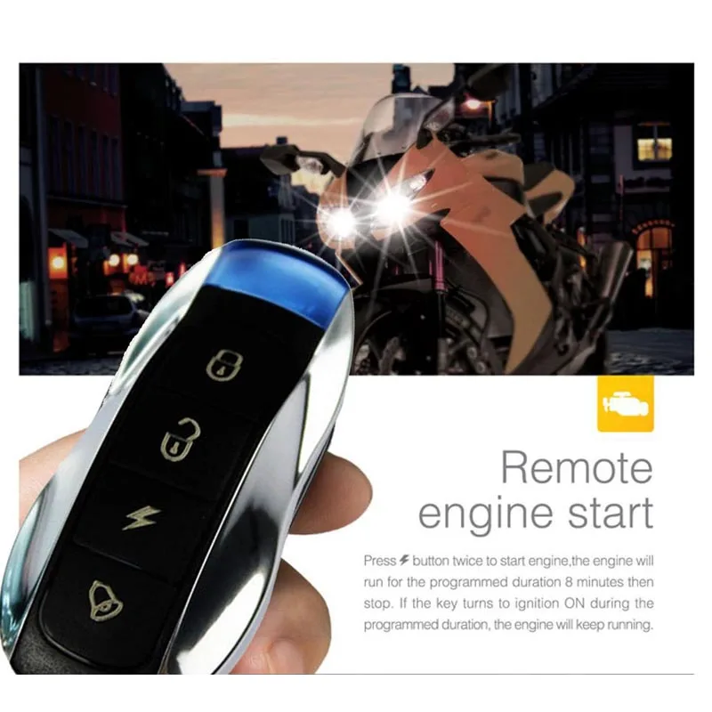 

9-16v 125dB Scooter Alarm Motorcycle Anti theft Alarm System Moto Protection Remote Start and Flameout For Yamaha Honda Suzuki