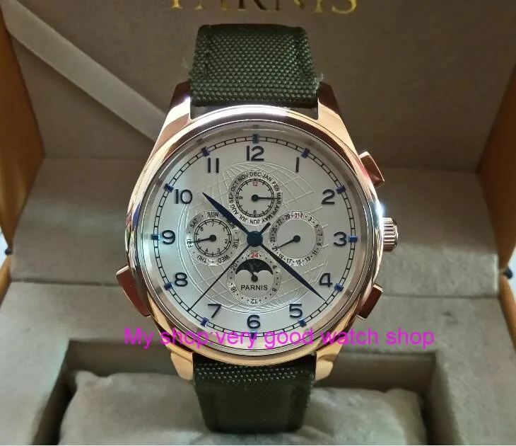 

44mm PARNIS Asian Automatic mechanical movement Men's watch Rose gold watch case Luxury watch Fashion watches Wholesale DF231a
