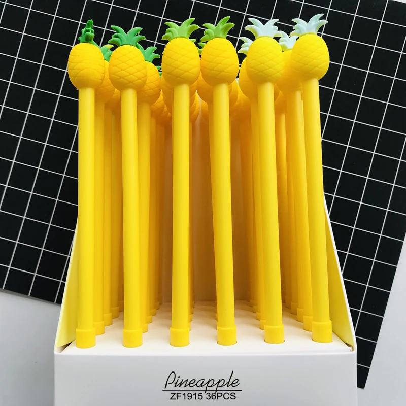 

1PC Cute Fruit Pineapple Gel Pen Rollerball Pen School Office Supply Student Stationery 0.35mm Black Ink