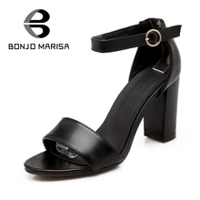 Marke big größe 34-43 frauen gladiator sandalen platz high heel ankle straps open toe sommer schuhe frau partei hochzeit bonjomarisa