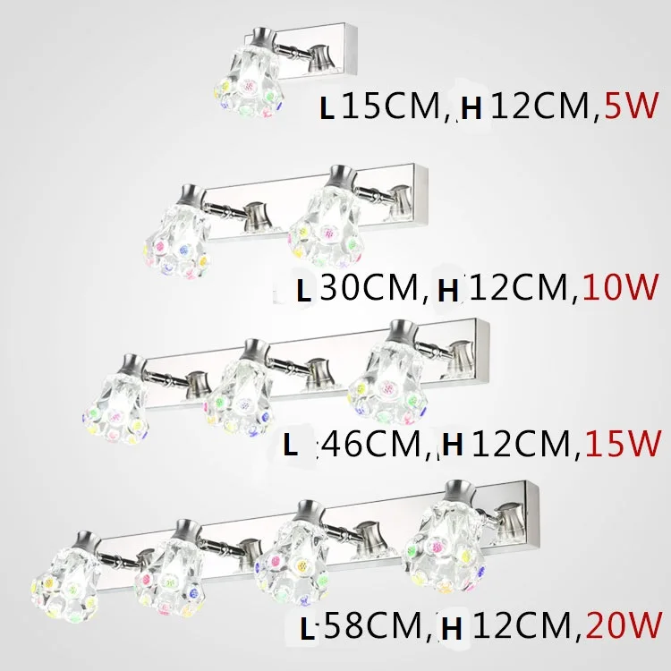 Бесплатный сверлильный зеркальный светильник для ванной комнаты, настенный светильник для ванной комнаты, настенный светильник с защитой от ржавчины, сменная лампа, светодиодный светильник wl4211144
