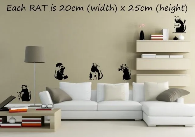 Banksy Five Mouse стикеры Настенные граффити Classic Vinyl Street Wall художественная коллекция