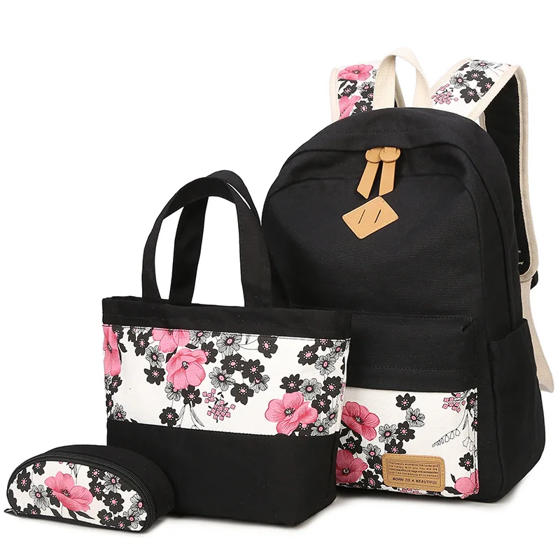 

Women Floral Multifunction Backpacks For Teenager Girls Travel School Bags Casual Female Canvas Large Capacity Laptop Backpack