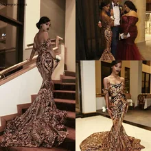 Роскошное Южноафриканское черное платье для выпускного с подолом в виде русалочьего хвоста с открытыми плечами праздничная одежда Вечерние платья большого размера на заказ