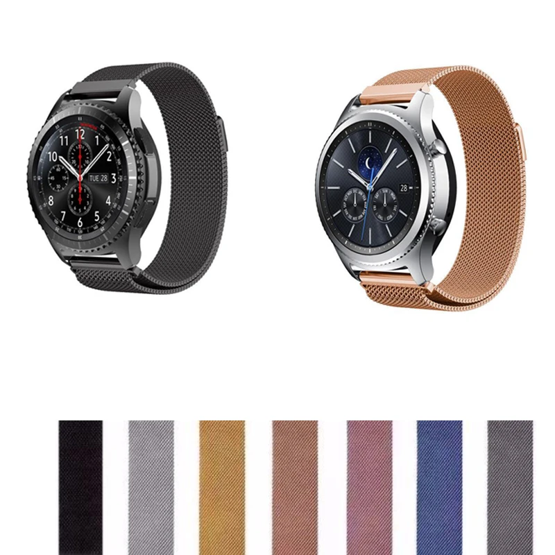 

20mm 22mm Band for samsung galaxy watch active 42 46mm bracelet zenwatch Ticwatch E 2 1 pro c2 pebble time stainless steel Strap