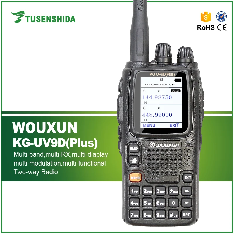 Wouxun KG-UV9D Плюс Dual Band передачи портативной рации Wouxun KG-UV9D плюс для проверки безопасности УФ Dual Band двухстороннее радио
