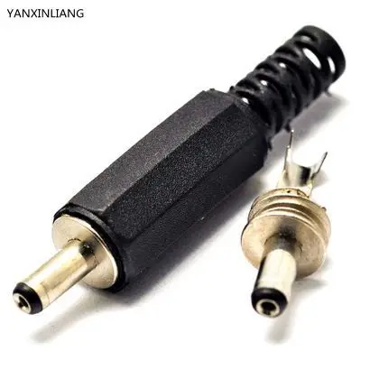 

10PCS Black 3.5mm x 1.3mm DC Power Male Plug Jack Adapter