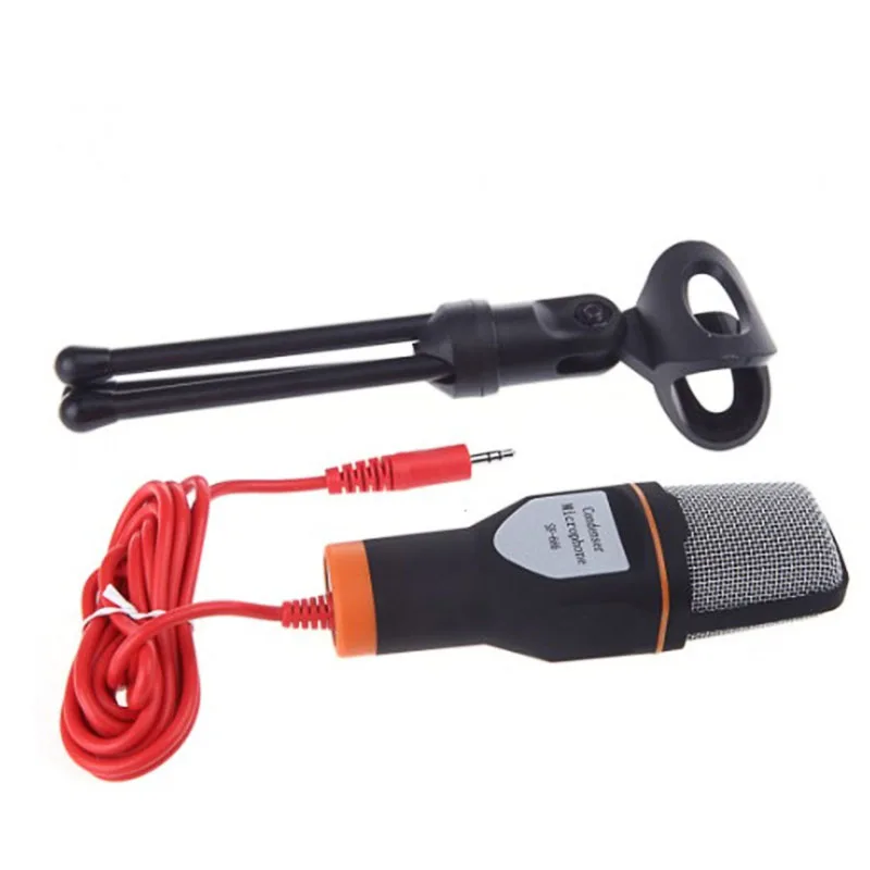 Ceny Nowy profesjonalny przewodowy wysokiej jakości stereofoniczny mikrofon kondensujący z uchwytem na klips do czatowania MSN karaoke przenośny komputer pc SF 666