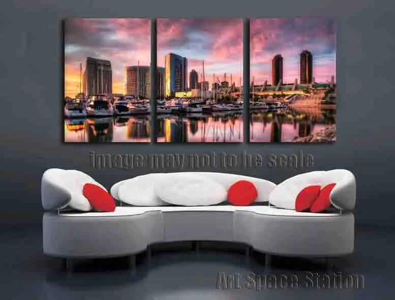san diego harbor picture sunset landscape canvas prints 3 panel wall art home decor no framed large size 120x65cm - San Diego Home Decor san diego harbor picture sunset landscape canvas prints 3 panel wall art home decor no framed large size 120x65cm - San Diego Home Decor