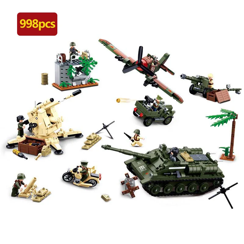998pcs-Military-series-WW2-Russia-and-Germany-Battle-of-Kursk-Building-Blocks-army-soldier-Figures-Toys