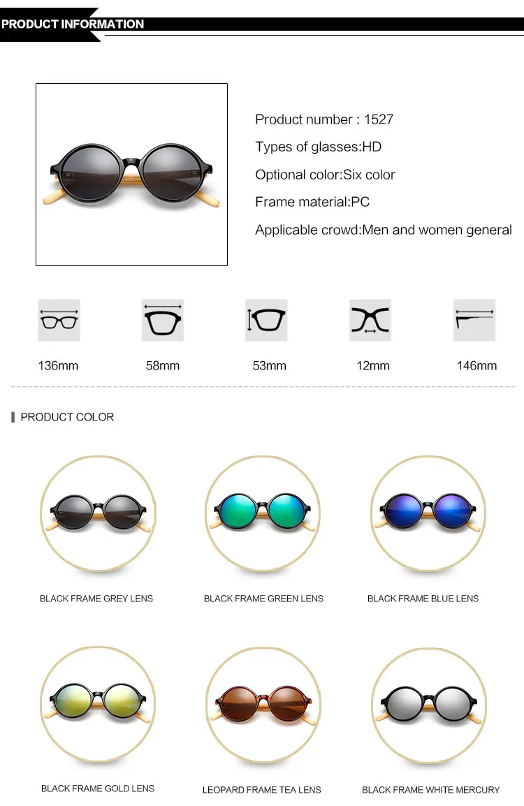 Модные бамбуковые солнцезащитные очки для мужчин и женщин, круглые солнцезащитные очки для женщин, винтажные очки с деревянным зеркальным покрытием, UV400 Oculos de Sol