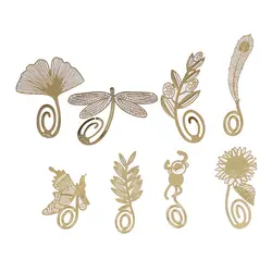 Мини милые Kawaii металлические золотистые закладки бумажный зажим античный покрытием животное пирсинг для пупка лист Закладка с растениями