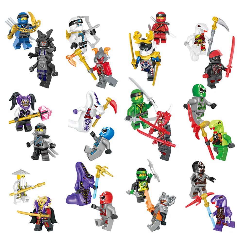 Горячие Ninjago 2 в 1 строительные блоки игрушки Совместимые legoINGly Ninja Master Wu NYA мини