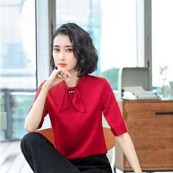 

Fashion Styles 2019 Spring Summer Women Formal Blouses & Shirts Formal Business Work Wear Ladies Blouse Female Tops Clothes