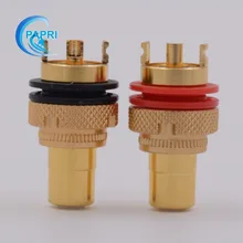 EIZZ EZ-107 24K Gold Plated Female RCA Jack RCA signal socket connector lotus Seat HIFI DIY amplifier sound tube amp accessory