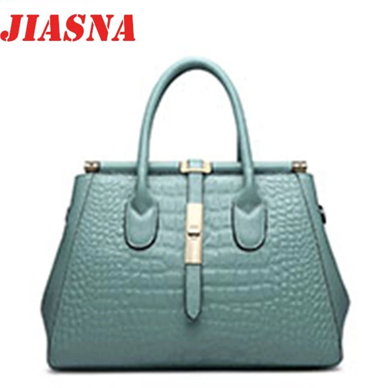 

JIASNA 2017 New Fashion Women Genuine Leather Handbags European and American Style Shoulder Bags High Quality Versatile Bag
