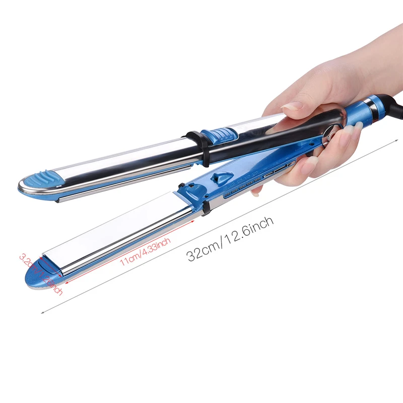  Nano Titanium Hair Straightener Curler Ceramic Flat iron Temperature Adjustment Electric Straighten
