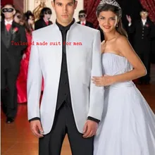 Лучшие продажи на заказ бальные платья/пользовательские мужские костюмы/полный дизайнер белый смокинг жениха(куртка+ брюки+ жилет+ галстук