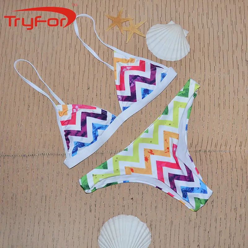 Fancy triangle Bikinis Sets women's color split bikinis swimwear
