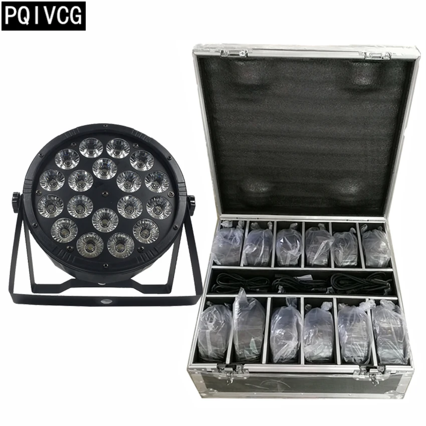 12 шт/большой объектив 18x12 Вт Led Par Светильник с F светильник чехол rgbw 4in1 dmx512 Пластик