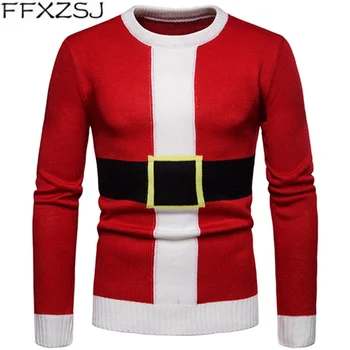 

Brand men's sweater new Christmas elements holiday casual round-neck pullover knitwear for men mens sweaters christmas clothes