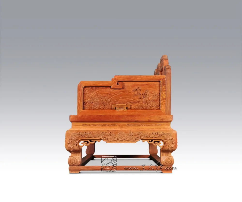 Chinese Royal Furniture Living Room Sofa Chairs Rosewood King Imperial Throne Solid Wood Carving Armchair NEW Classical Antique