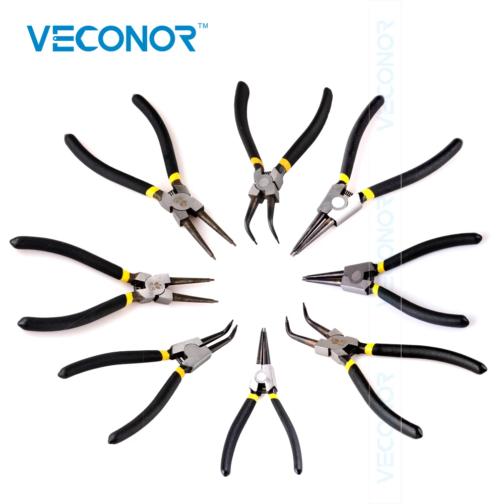 

7 inch Circlip Pliers Internal External Curved Straight Tip Circlip Plier Snap Ring Plier Hand Tools