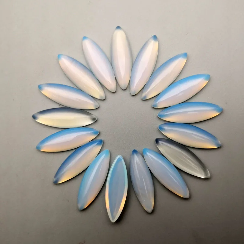 

Fashion 20PCS 25X8mm opal Natural Stone Beads cab cabochon for jewelry making charm Necklace Pendant Earring accessories no hole