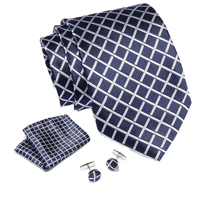 

Mens Tie Skinny Blue palid 100% Silk Classic Jacquard Woven Extra long Tie Hanky Cufflink Set For Men Formal Wedding Party